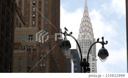 New York City Manhattan Midtown urban architecture. Chrysler building, 42 street skyscraper, USA. New York City Manhattan Midtown urban architecture. Chrysler building, 42 street skyscraper, USA. 115612999