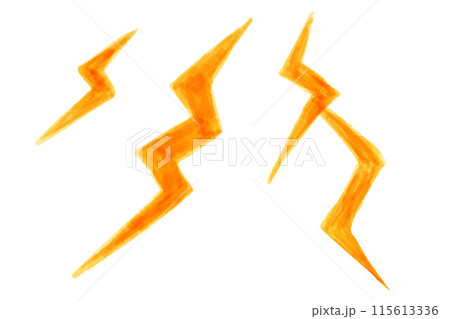 雷の手書き水彩画イラスト　電気 115613336