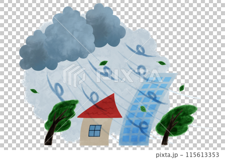 Scenery of a city being destroyed by windbreaks Scenery of a city being destroyed by windbreaks 115613353