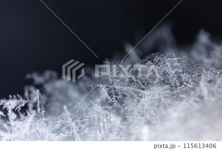 natural snowflakes on snow, winter natural snowflakes on snow, winter 115613406