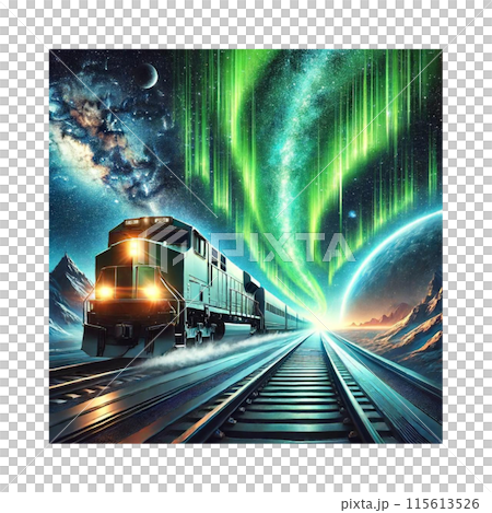 穿越光之面紗與極光的火車之旅 生成人工智慧 穿越光之面紗與極光的火車之旅 生成人工智慧 115613526