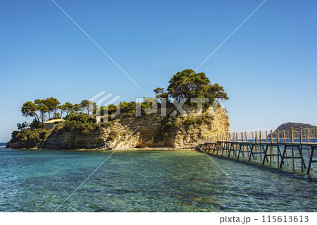 The island of Agios Sostis (Greece, the island of Zakynthos, Laganos) The island of Agios Sostis (Greece, the island of Zakynthos, Laganos) 115613613