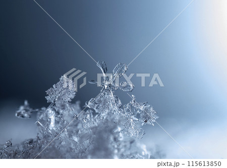 photo real snowflakes during a snowfall, under natural conditions at low temperature photo real snowflakes during a snowfall, under natural conditions at low temperature 115613850