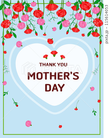 Carnation Flower Illus - Mother's Day Poster Design 115614053