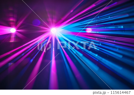 Neon color purple lines on black background. Creative abstract wallpaper, ai generated 115614467