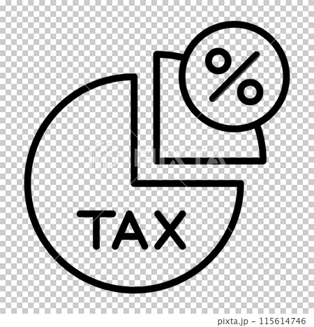 税金の割合を表すアイコン。 税金の割合を表すアイコン。 115614746