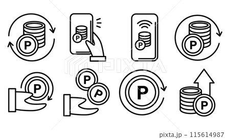 ポイント還元のアイコンセット ポイント還元のアイコンセット 115614987