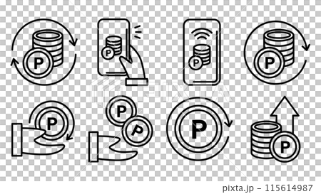 ポイント還元のアイコンセット ポイント還元のアイコンセット 115614987