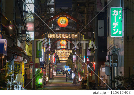 横浜市野毛、夜の飲み屋街 横浜市野毛、夜の飲み屋街 115615408