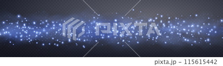 Blue glittering dots, particles, stars magic sparks. Glow flare light effect. Blue luminous points. Vector particles on transparent background. Blue glittering dots, particles, stars magic sparks. Glow flare light effect. Blue luminous points. Vector particles on transparent background. 115615442