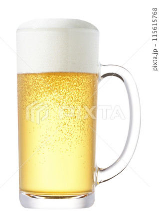 ジョッキグラスに注がれた生ビール ジョッキグラスに注がれた生ビール 115615768