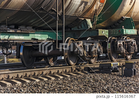 Wheeled pairs of freight wagons of train Wheeled pairs of freight wagons of train 115616367