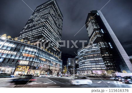 名古屋駅前交差点の夜景 名古屋駅前交差点の夜景 115616376