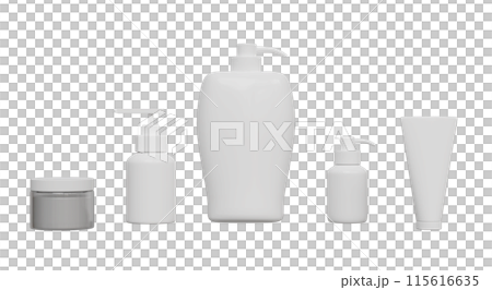 3d bottle for cosmetic lotion, foam, liquid soap, gel pump style isolated. hand sanitizer container, mock up template concept, 3d render illustration 115616635