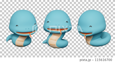 2025 year blue snake characters 3D graphics 2025 year blue snake characters 3D graphics 115616700