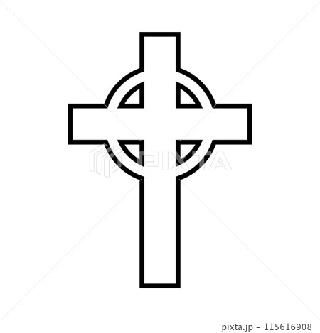 Celtic cross icon, Christian cross symbol 115616908