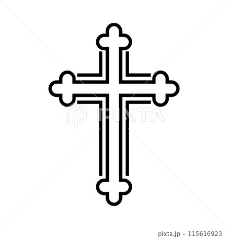 Elegant cross icon, Christian cross symbol 115616923
