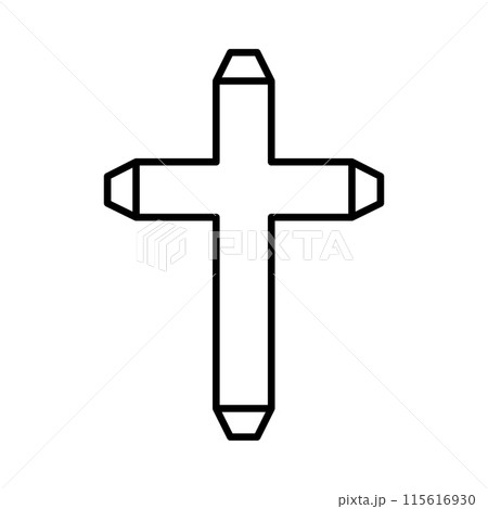 Christian cross icon, symbol shape design Christian cross icon, symbol shape design 115616930
