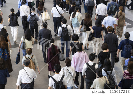 俯瞰で見る東京の通勤風景 115617218