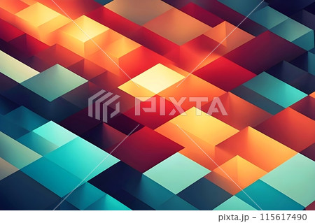 Retro colorful square background 115617490