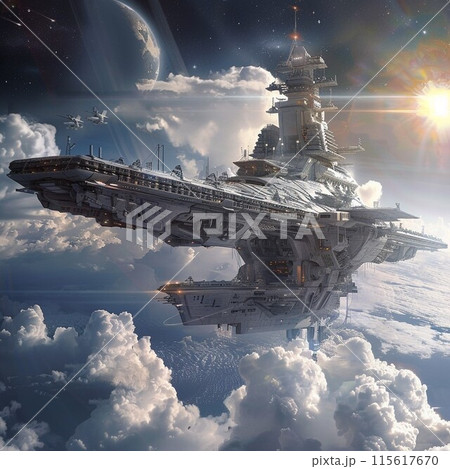 巨大宇宙戦艦 － giant space battleship －のイラスト素材 [115617670