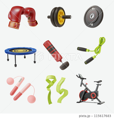 3D gym workout equipment set 3D gym workout equipment set 115617683