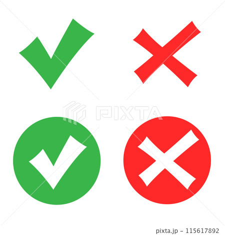 approve and not approve sign symbols approve and not approve sign symbols 115617892