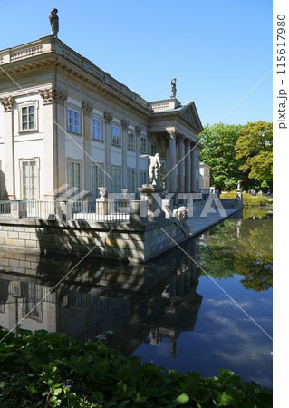 Scenic palace on isle in Warsaw city in Poland - vertical Scenic palace on isle in Warsaw city in Poland - vertical 115617980