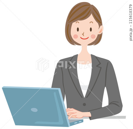 オフィスで働く若い女性　新人社員 115618379