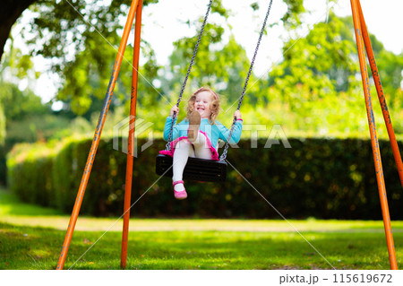 Kids explore nature. Children play in sunny park. Kids explore nature. Children play in sunny park. 115619672