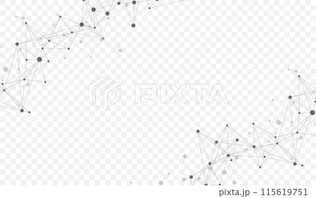 Connecting dots and lines. Abstract geometric plexus style background. Hand drawn vector art 115619751