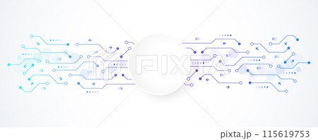Abstract background with technology circuit board texture. Modern electronic motherboard texture. Engineering and communication concept for header, web banner, website, presentation. 115619753