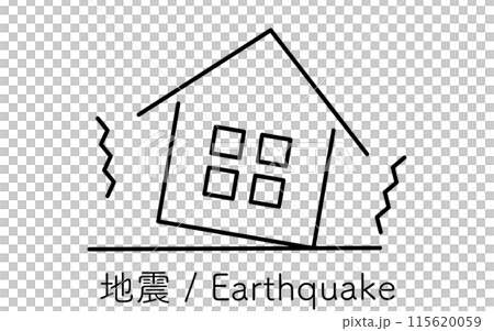 地震、自然災害簡單的線條畫圖標 115620059