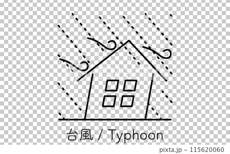 Typhoon, natural disaster simple line icon Typhoon, natural disaster simple line icon 115620060