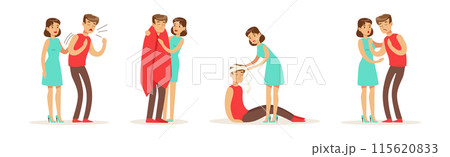 Woman Help Man as Emergency First Aid and...のイラスト素材 [115620833] - PIXTA