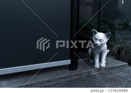 窓から外を眺める鴎外猫 115620986