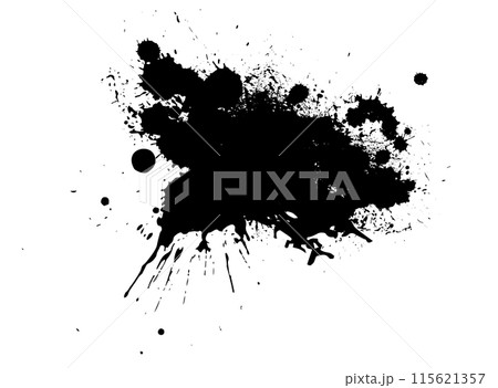 Abstract black blot object. hand drawing. Not AI. Vector illustration 115621357