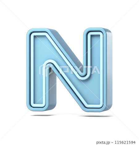 Pastel blue font Letter N 3D 115621594