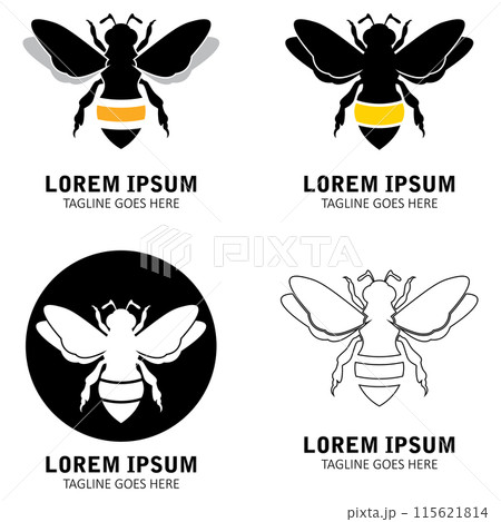 bee logo illustrations design icon bee logo illustrations design icon 115621814