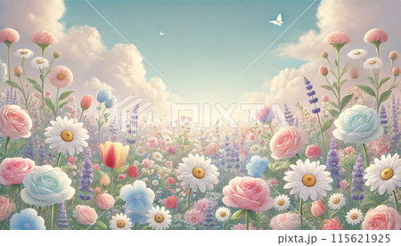 青空に広がるお花畑 青空に広がるお花畑 115621925