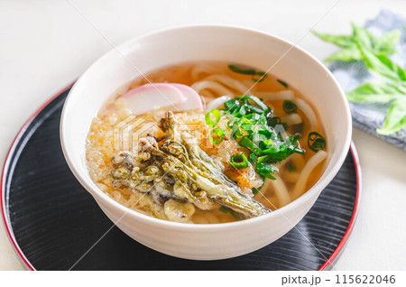 レンジ加熱で山菜うどん 115622046