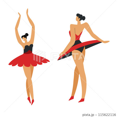 Ballerinas in Dance Poses vector Ballerinas in Dance Poses vector 115622116