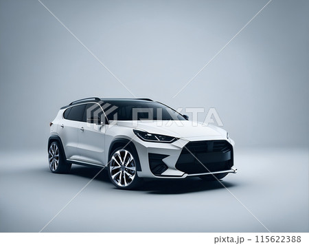 Small city car in the studio. Ecological modern transport. 115622388