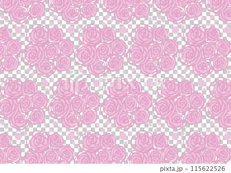 Illustration of seamless pattern of pink rose flowers Illustration of seamless pattern of pink rose flowers 115622526