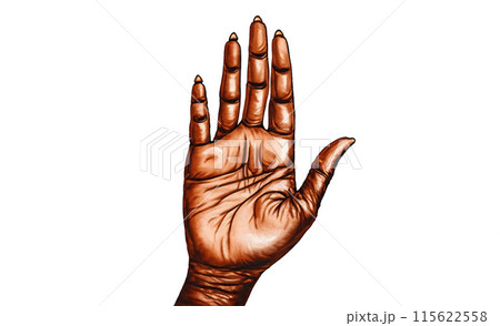 Colorful watercolor art of human hand palm print. Concept of diverse people, multi ethnic and cultural diversity. AI Generative Colorful watercolor art of human hand palm print. Concept of diverse people, multi ethnic and cultural diversity. AI Generative 115622558