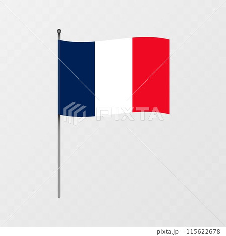 France flag on flagpole. Vector illustration. France flag on flagpole. Vector illustration. 115622678