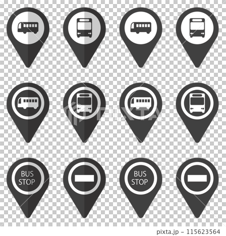 單色公車站別針圖示集 115623564