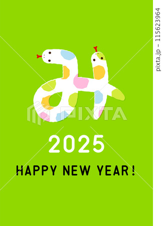 2025年　令和7年　巳年年賀状テンプレート 115623964