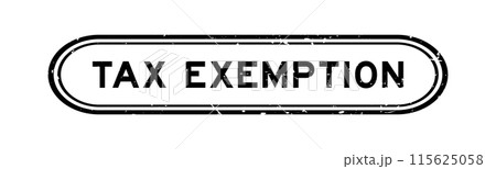 Grunge black tax exemption word rubber seal stamp on white background 115625058
