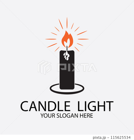 Romantic candlelight icon logo 115625534